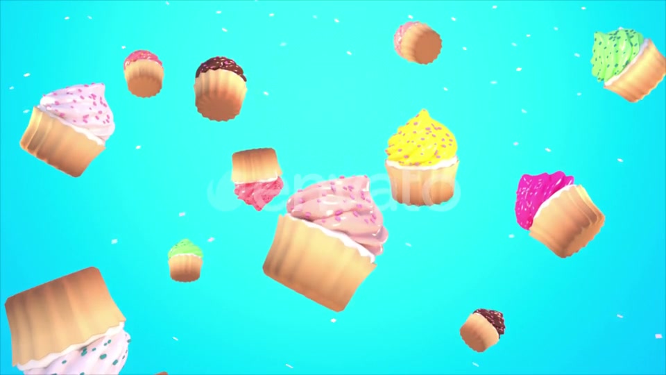 Falling Cupcakes Background Videohive 23806834 Motion Graphics Image 7