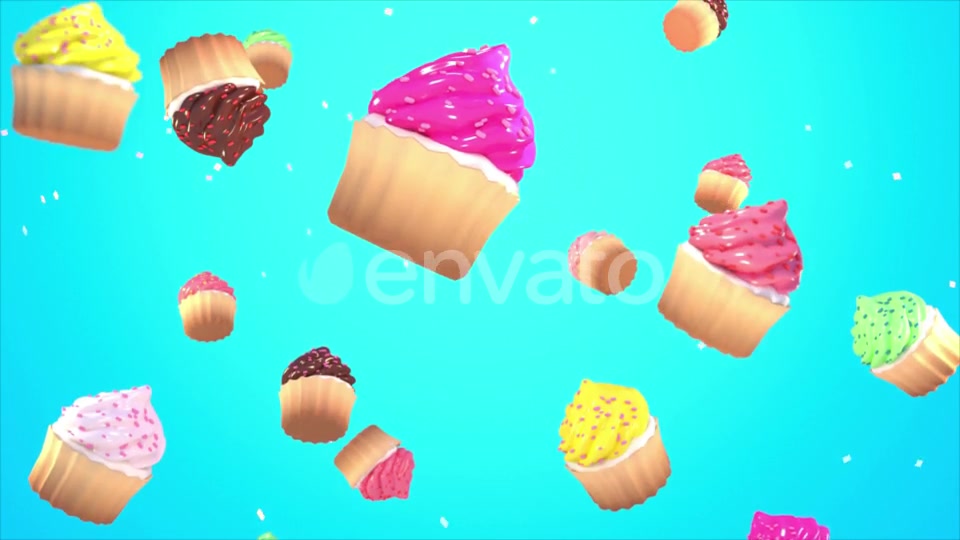 Falling Cupcakes Background Videohive 23806834 Motion Graphics Image 8