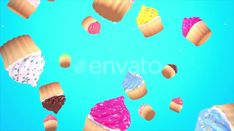 Falling Cupcakes Background Videohive 23806834 Motion Graphics Image 9