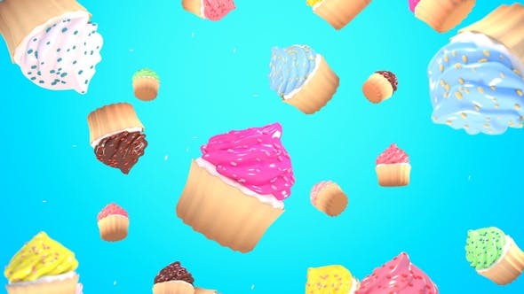 Falling Cupcakes Background - Videohive Download 23806834