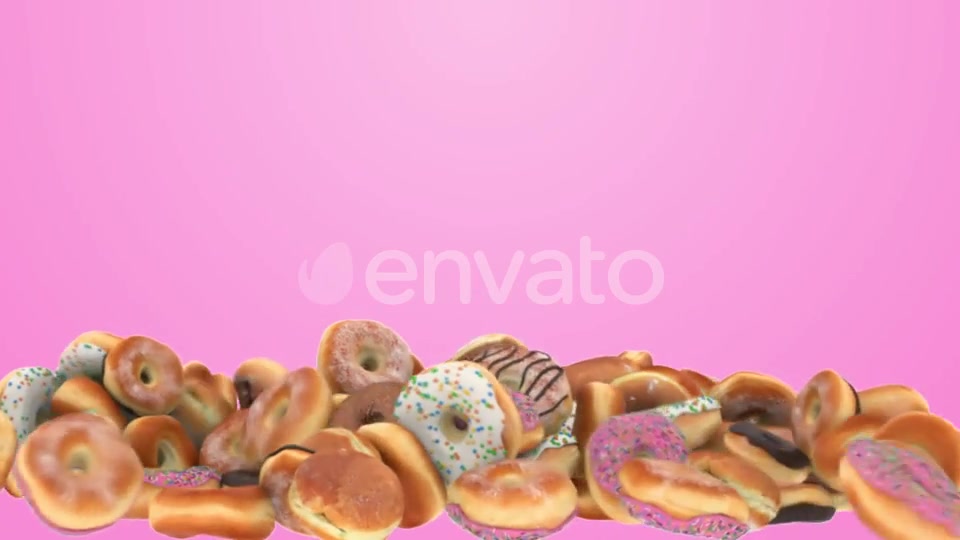 Falling Different Donuts on a Pink Background Videohive 22279885 Motion Graphics Image 2