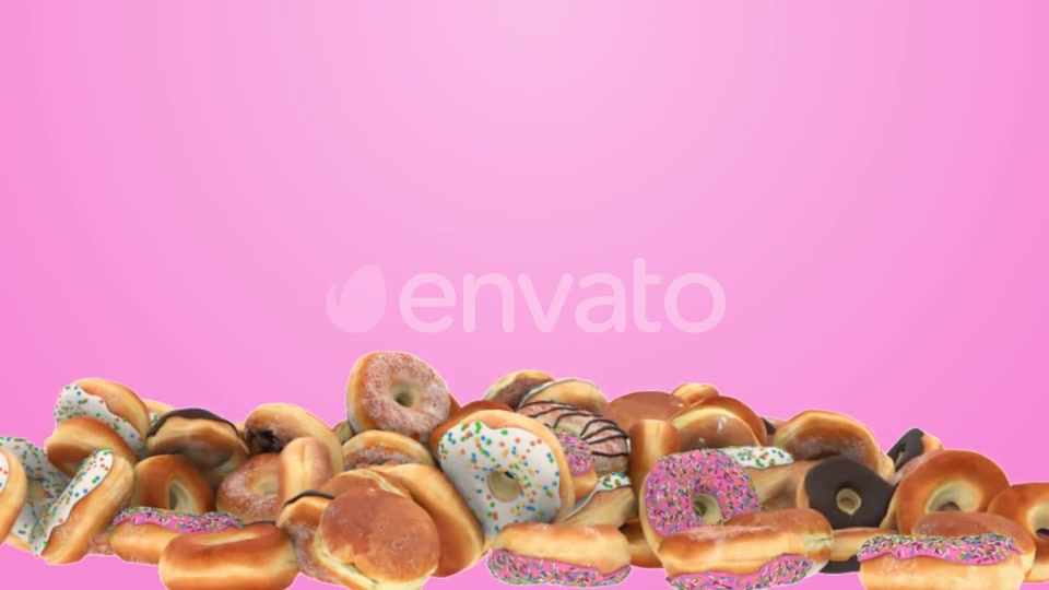 Falling Different Donuts on a Pink Background Videohive 22279885 Motion Graphics Image 3