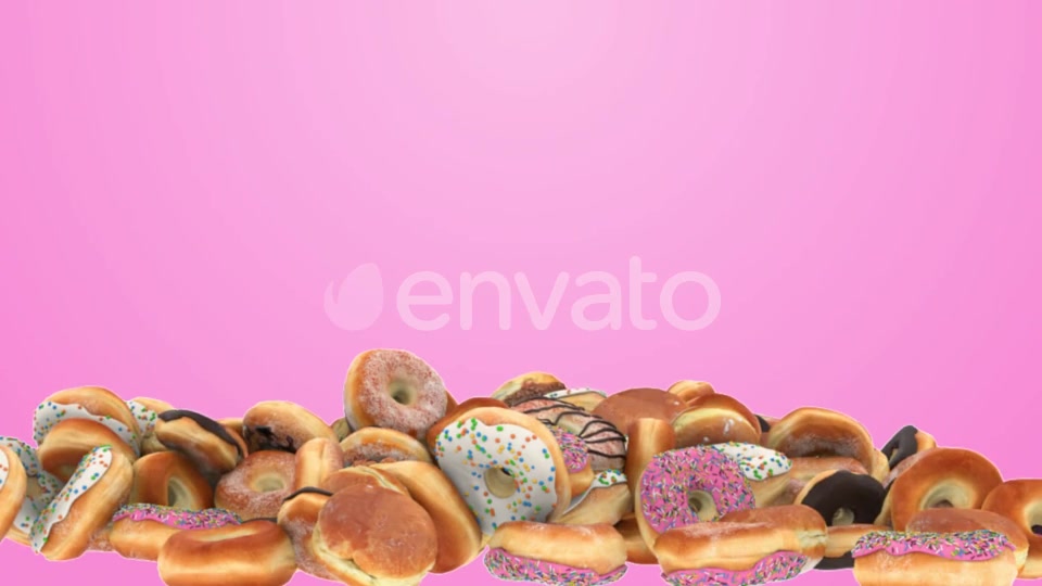 Falling Different Donuts on a Pink Background Videohive 22279885 Motion Graphics Image 4
