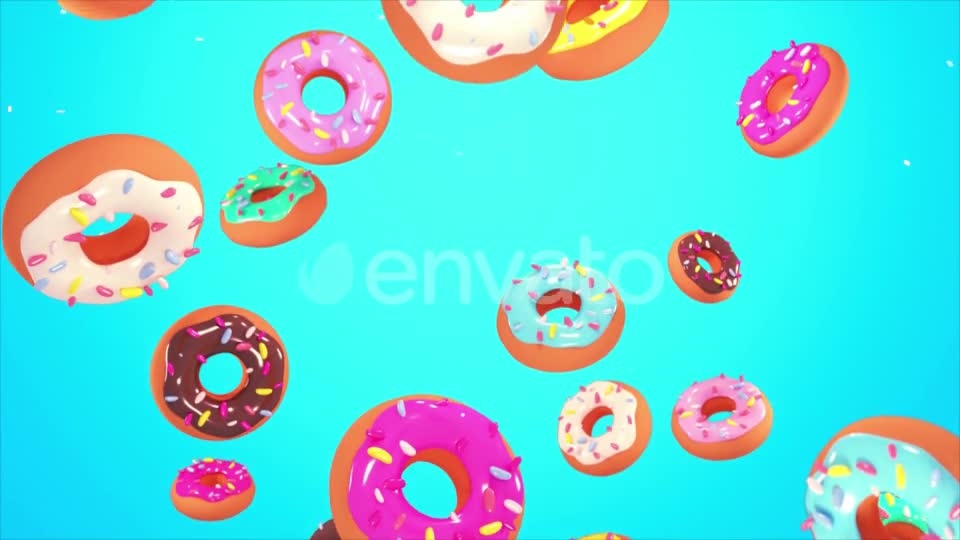 Falling Donuts Background Videohive 23946504 Motion Graphics Image 1