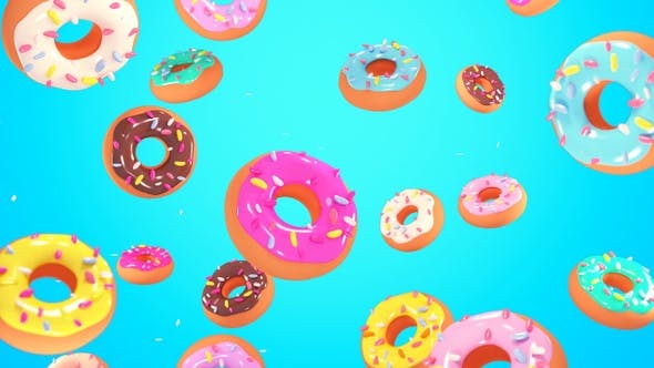 Falling Donuts Background - Videohive Download 23946504