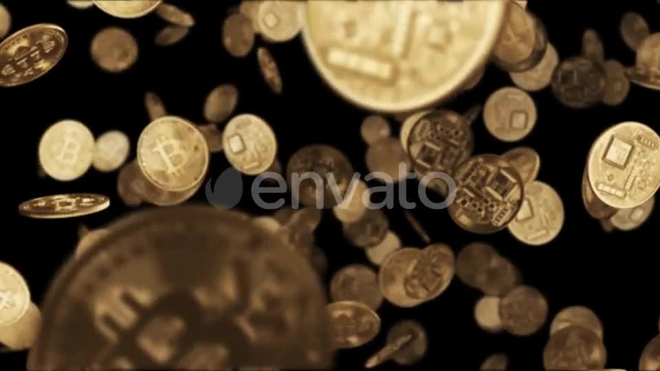 Falling Gold Coins Bitcoin Videohive 21916754 Motion Graphics Image 1
