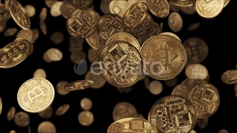 Falling Gold Coins Bitcoin Videohive 21916754 Motion Graphics Image 2