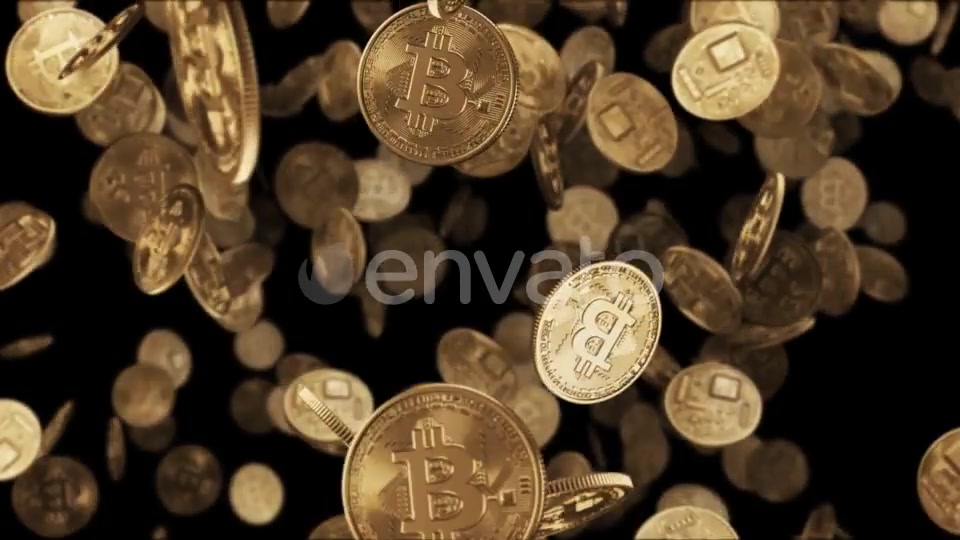 Falling Gold Coins Bitcoin Videohive 21916754 Motion Graphics Image 3