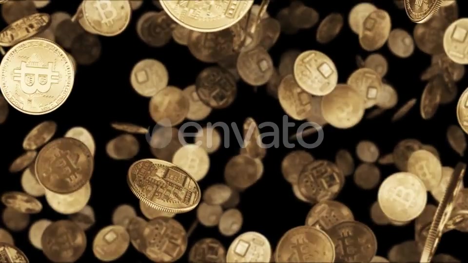 Falling Gold Coins Bitcoin Videohive 21916754 Motion Graphics Image 4