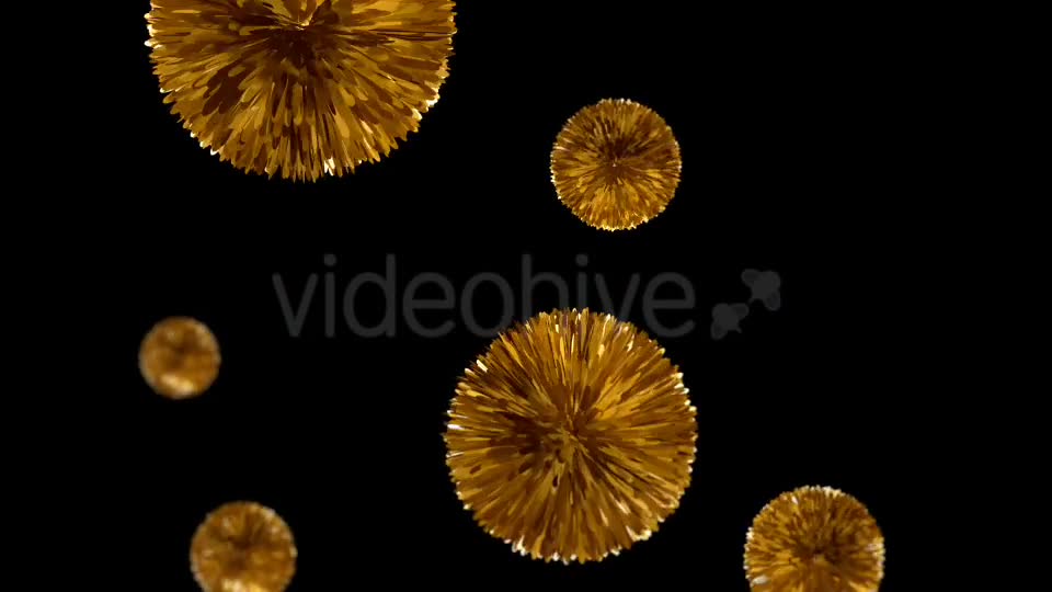 Falling Golden Pompoms Special Event Decoration Videohive 15296330 Motion Graphics Image 1