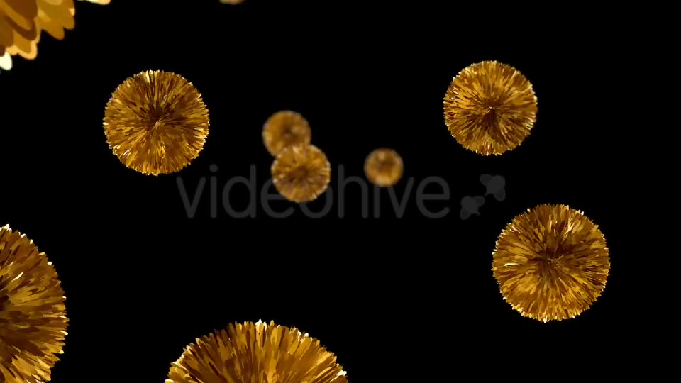 Falling Golden Pompoms Special Event Decoration Videohive 15296330 Motion Graphics Image 2