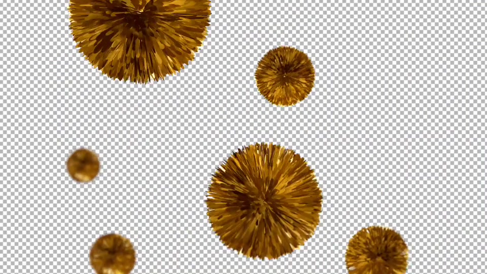 Falling Golden Pompoms Special Event Decoration Videohive 15296330 Motion Graphics Image 6