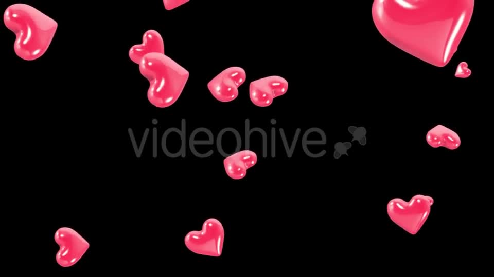 Falling Hearts with Alpha Channel Videohive 19378483 Motion Graphics Image 1