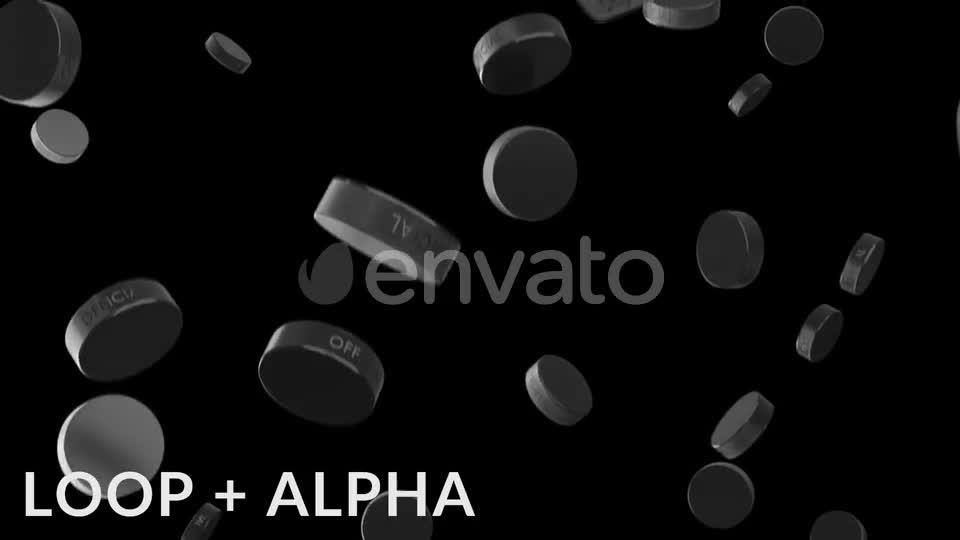 Falling Hockey Pucks with Matte Videohive 23397010 Motion Graphics Image 1