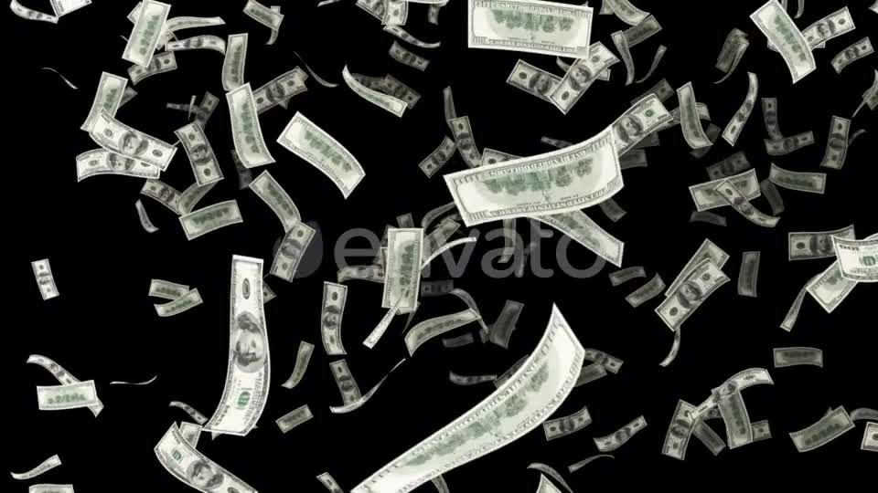 Falling Hundred Dollar on an Alpha Chanel Videohive 22066331 Motion Graphics Image 1