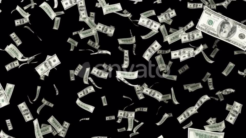 Falling Hundred Dollar on an Alpha Chanel Videohive 22066331 Motion Graphics Image 2