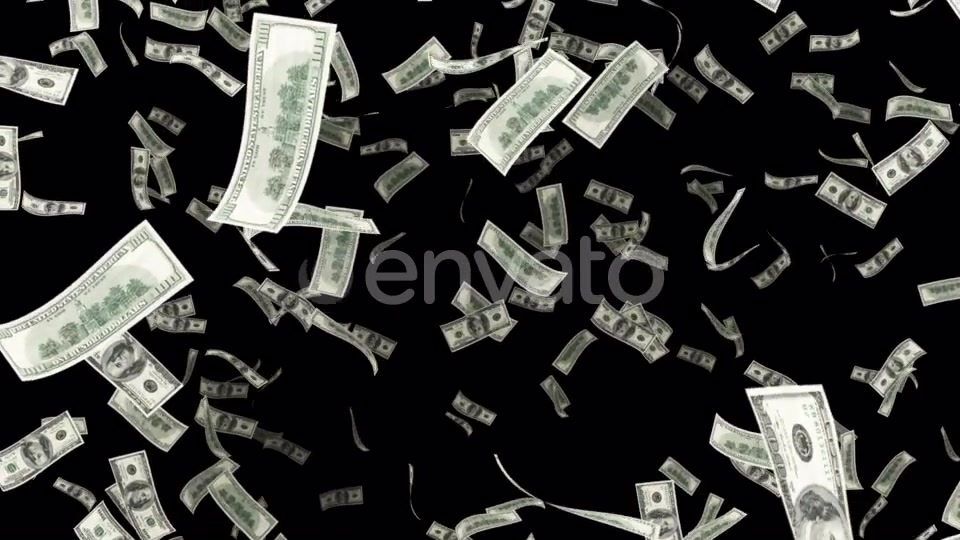 Falling Hundred Dollar on an Alpha Chanel Videohive 22066331 Motion Graphics Image 5