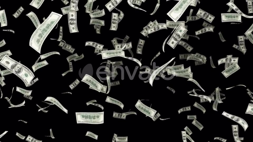 Falling Hundred Dollar on an Alpha Chanel Videohive 22066331 Motion Graphics Image 7