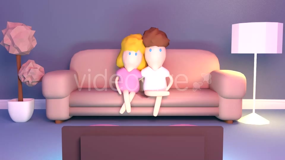 Family Watching TV In The Living Room Videohive 15355305 Motion Graphics Image 3