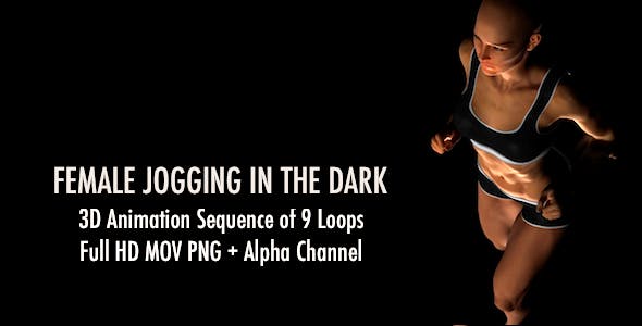 Female Jogging in the Dark Pack of 9 Loops - 5406273 Videohive Download