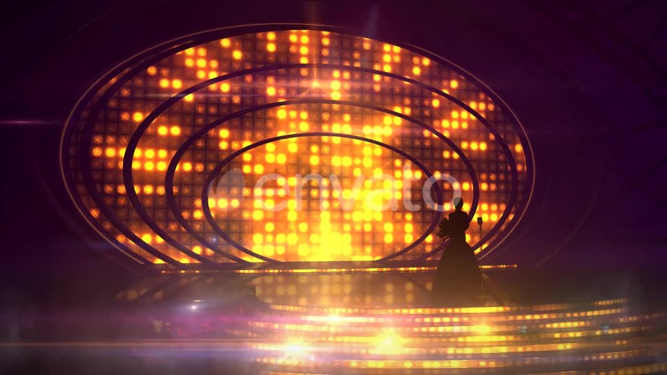 Female Silhouette On Stage Against The Festive Illumination Videohive 21688169 Motion Graphics Image 2