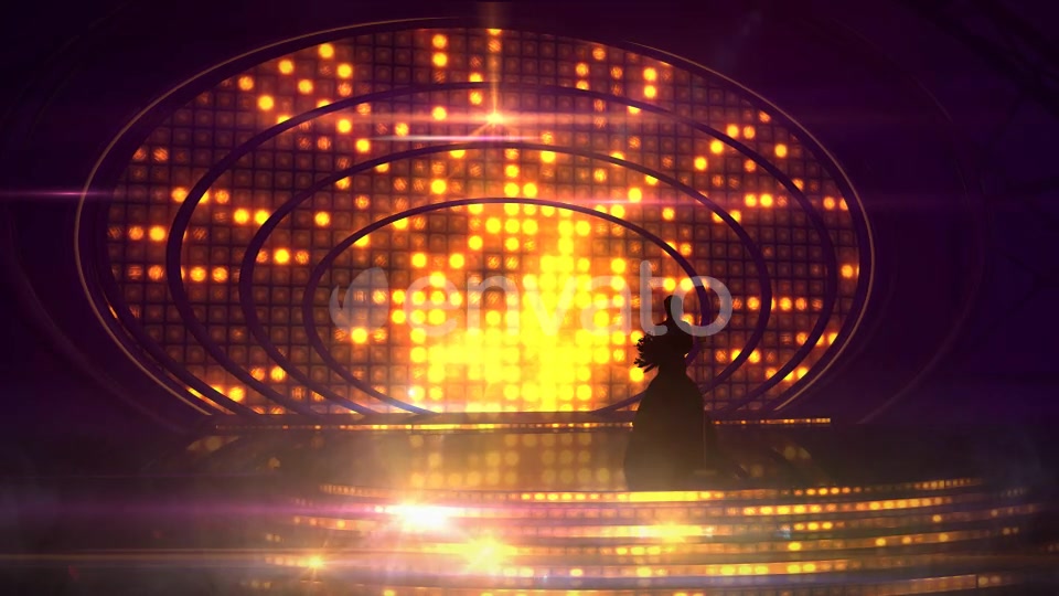 Female Silhouette On Stage Against The Festive Illumination Videohive 21688169 Motion Graphics Image 3