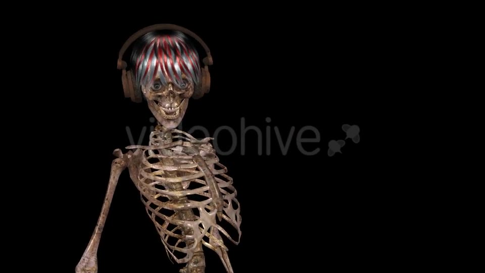 Female Skeleton Dancing In Headphones Videohive 9231605 Motion Graphics Image 2