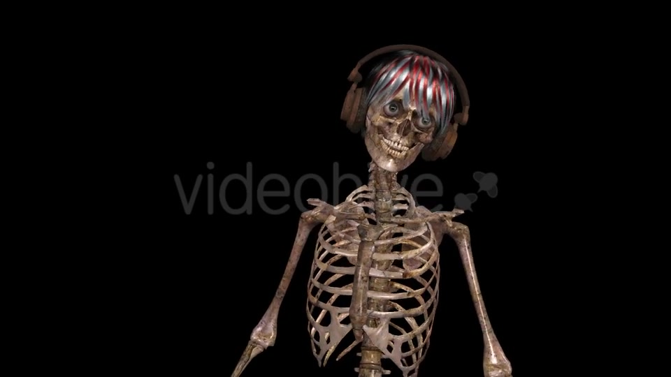 Female Skeleton Dancing In Headphones Videohive 9231605 Motion Graphics Image 3