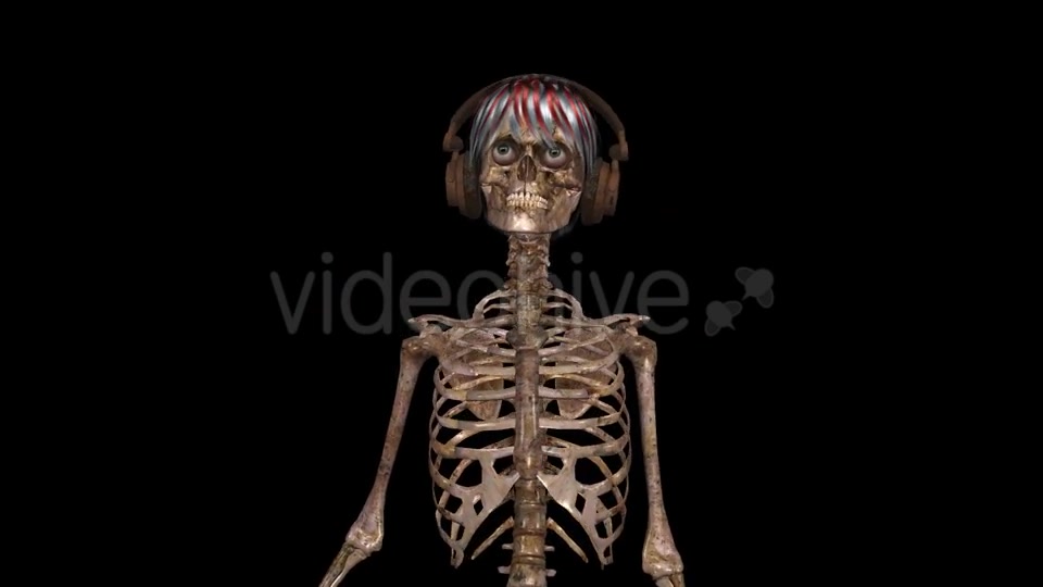 Female Skeleton Dancing In Headphones Videohive 9231605 Motion Graphics Image 4
