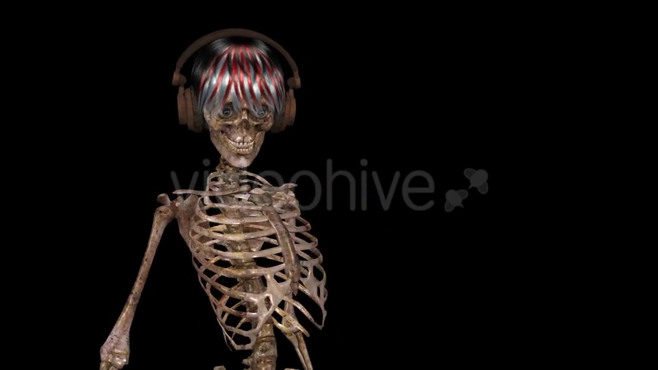 Female Skeleton Dancing In Headphones Videohive 9231605 Motion Graphics Image 5