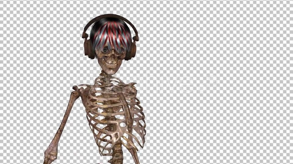 Female Skeleton Dancing In Headphones Videohive 9231605 Motion Graphics Image 8