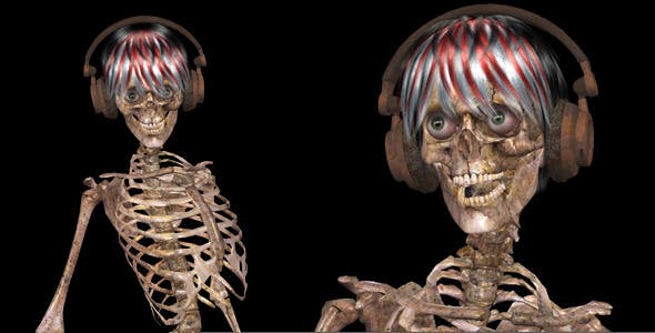 Female Skeleton Dancing In Headphones - Download 9231605 Videohive