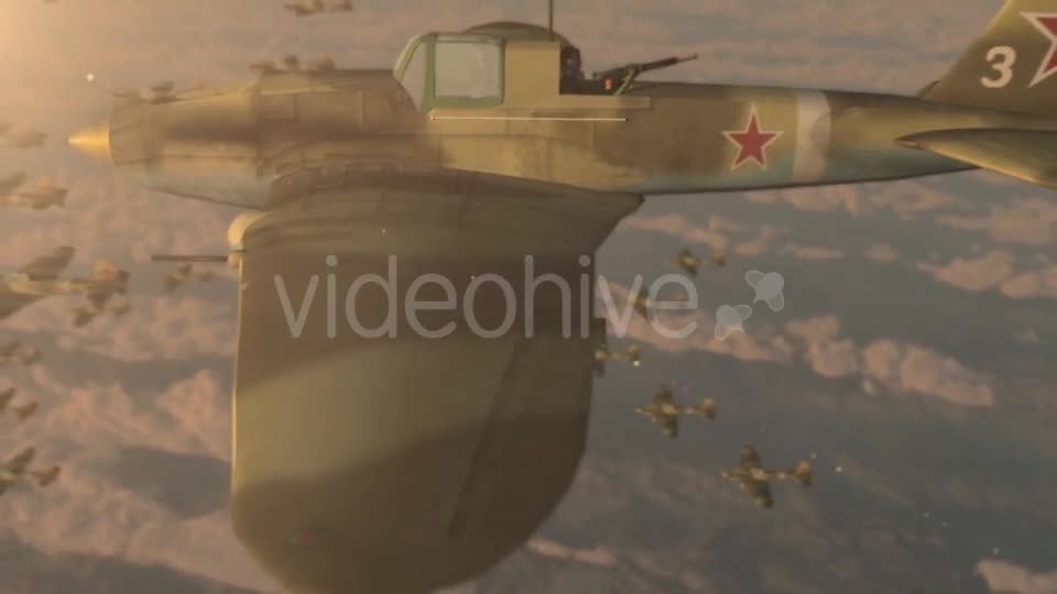 Fighter Jets of the Second World War IL 2 Flying Wedge Videohive 21346663 Motion Graphics Image 1