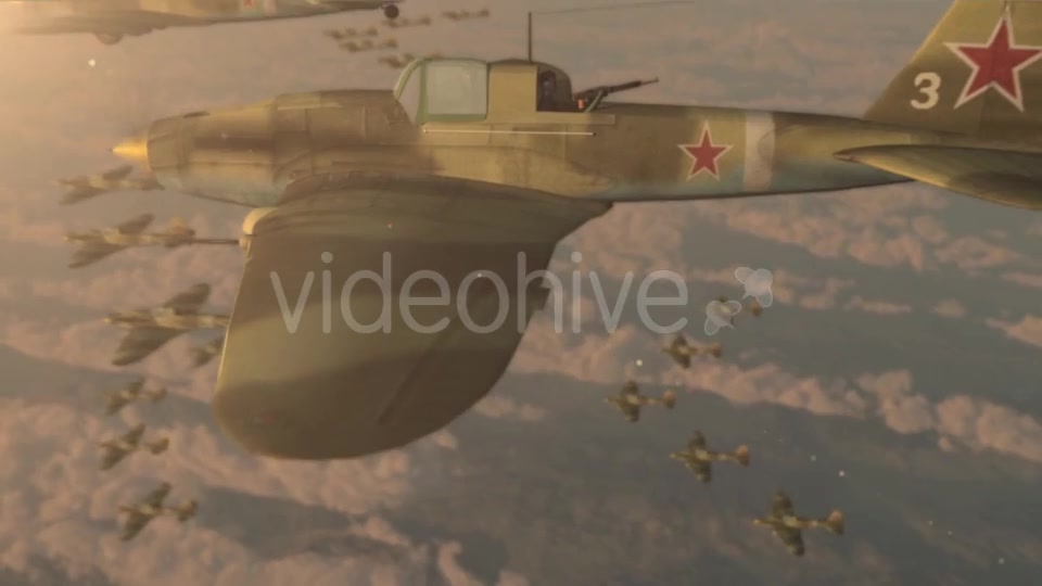 Fighter Jets of the Second World War IL 2 Flying Wedge Videohive 21346663 Motion Graphics Image 3