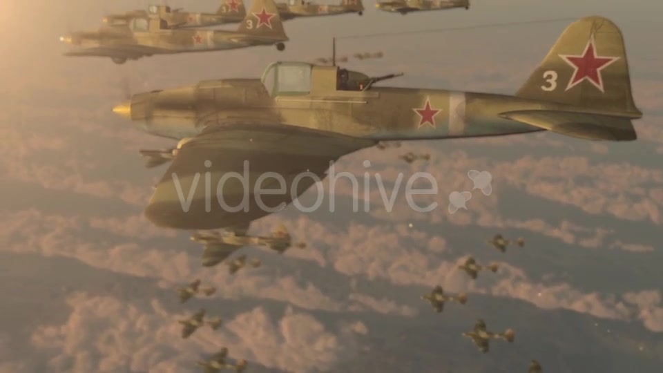 Fighter Jets of the Second World War IL 2 Flying Wedge Videohive 21346663 Motion Graphics Image 6