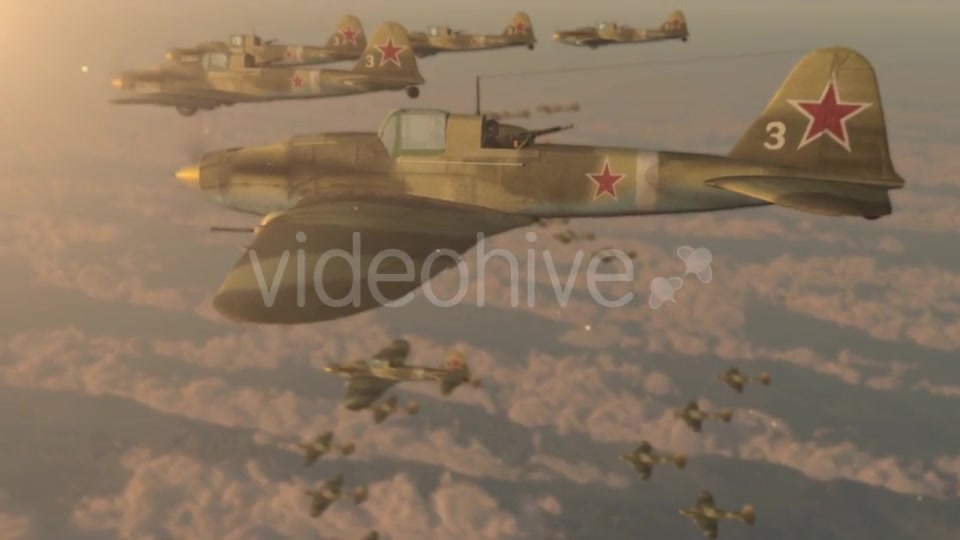 Fighter Jets of the Second World War IL 2 Flying Wedge Videohive 21346663 Motion Graphics Image 7