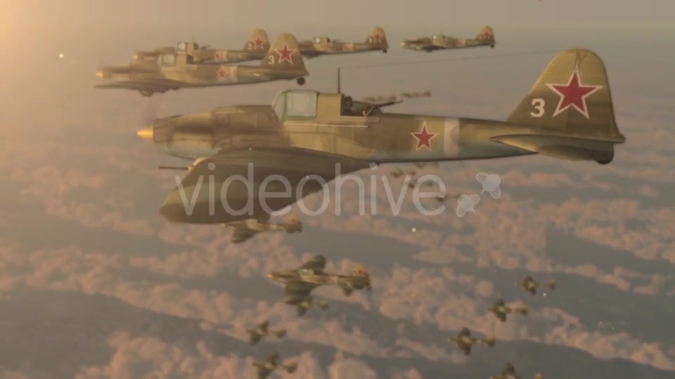 Fighter Jets of the Second World War IL 2 Flying Wedge Videohive 21346663 Motion Graphics Image 8