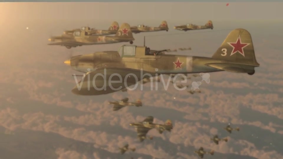 Fighter Jets of the Second World War IL 2 Flying Wedge Videohive 21346663 Motion Graphics Image 9