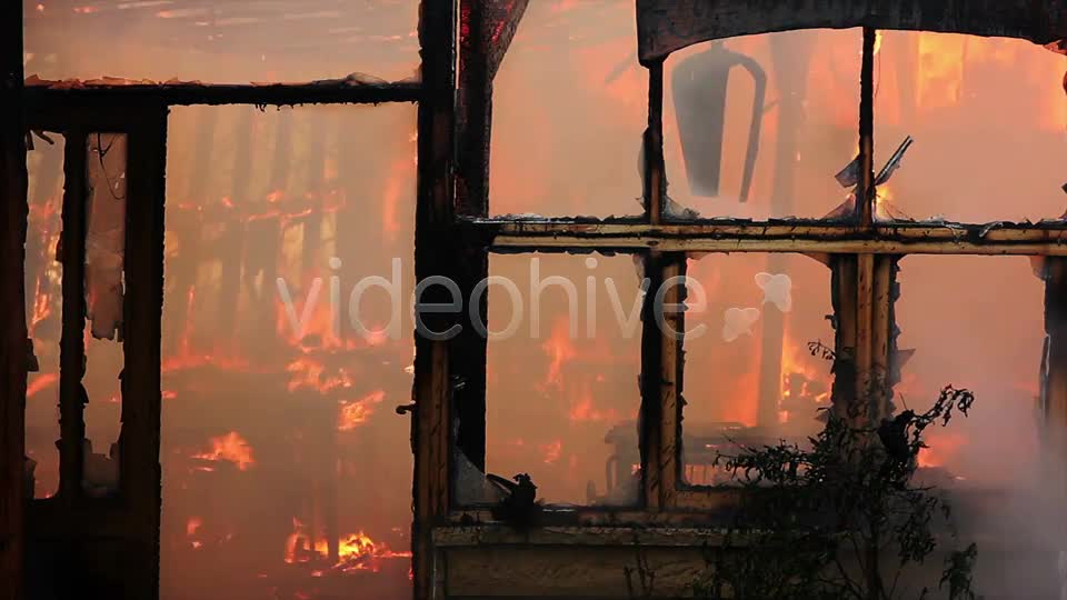 Fire In Wooden House  Videohive 7876894 Stock Footage Image 1