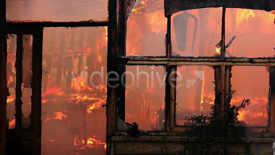 Fire In Wooden House  Videohive 7876894 Stock Footage Image 3