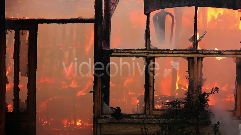 Fire In Wooden House  Videohive 7876894 Stock Footage Image 4