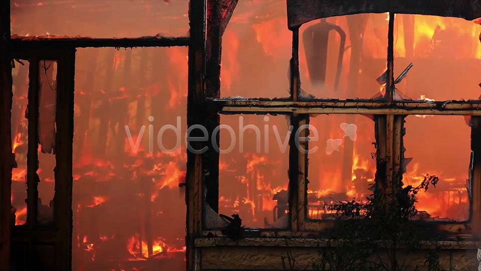Fire In Wooden House  Videohive 7876894 Stock Footage Image 6