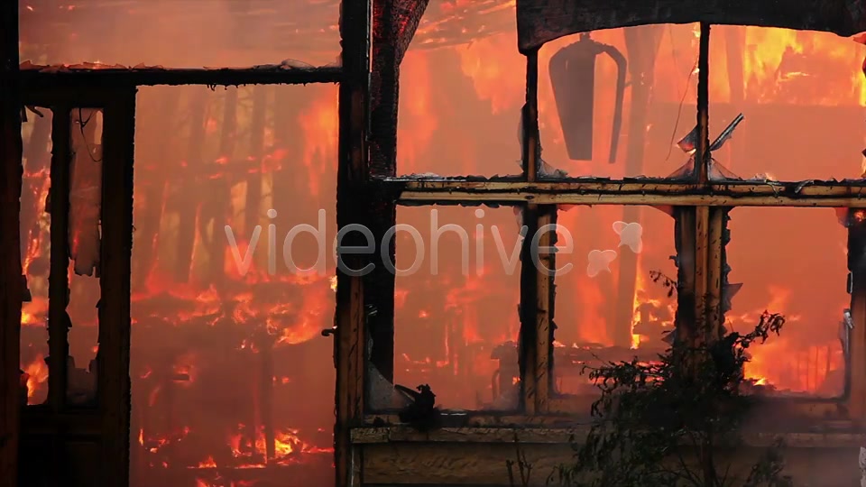 Fire In Wooden House  Videohive 7876894 Stock Footage Image 7