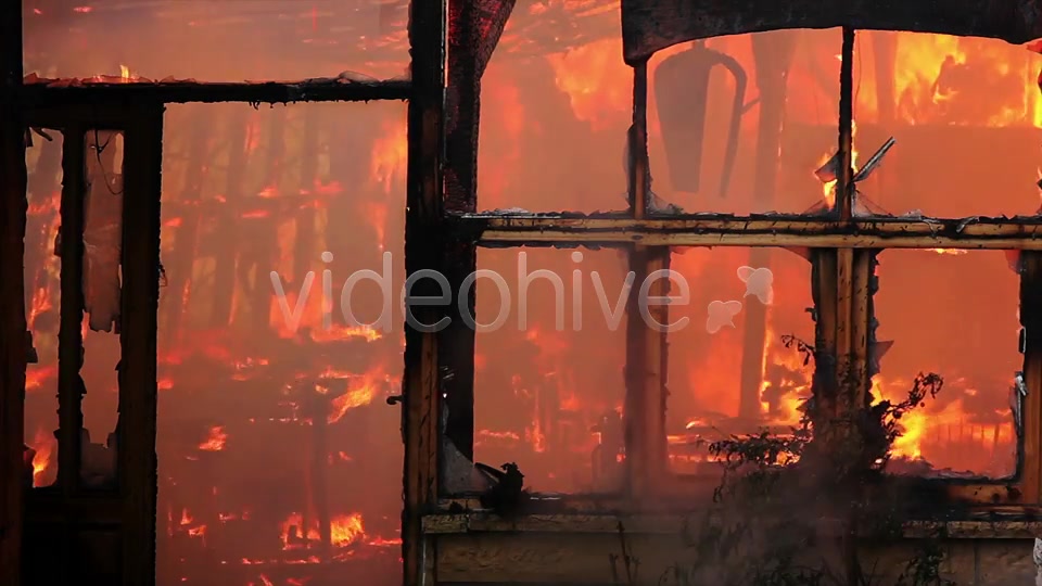 Fire In Wooden House  Videohive 7876894 Stock Footage Image 8