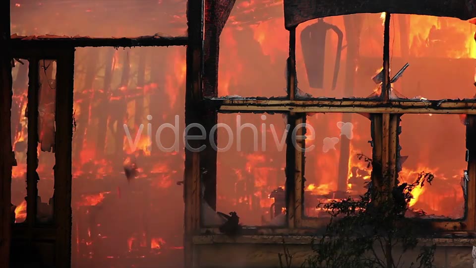 Fire In Wooden House  Videohive 7876894 Stock Footage Image 9