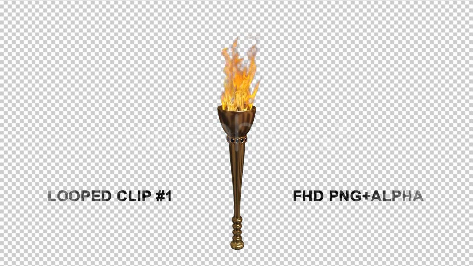 Fire Torch Classic Gold Pack of 2 Videohive 18699211 Motion Graphics Image 3