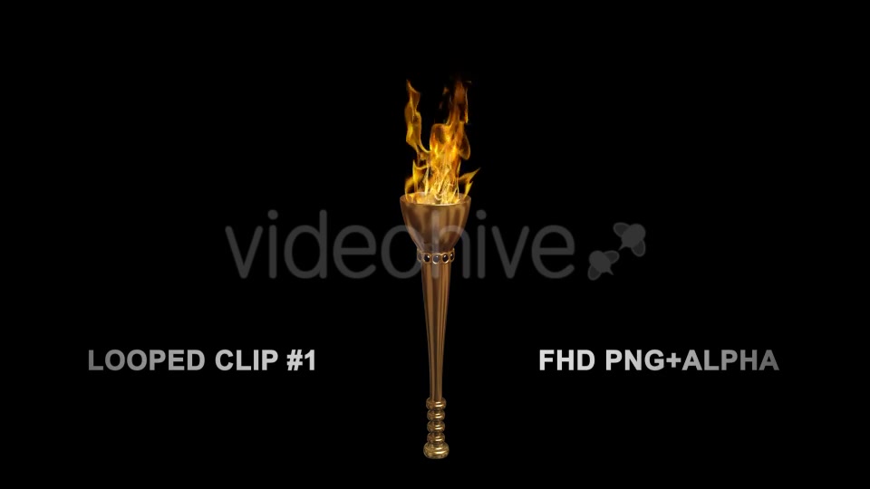Fire Torch Classic Gold Pack of 2 Videohive 18699211 Motion Graphics Image 4