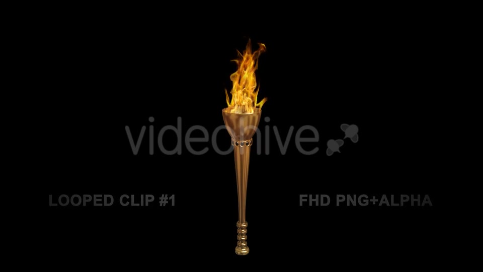 Fire Torch Classic Gold Pack of 2 Videohive 18699211 Motion Graphics Image 5