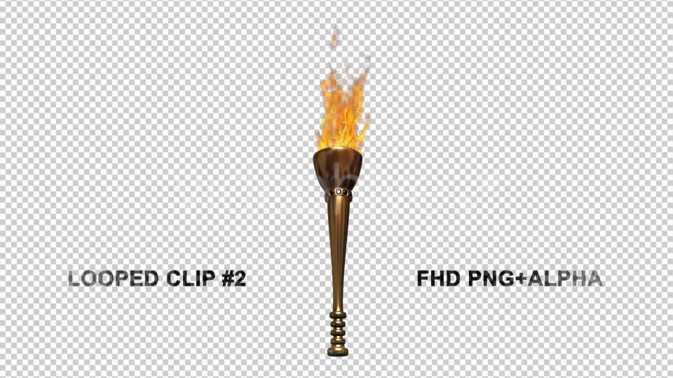 Fire Torch Classic Gold Pack of 2 Videohive 18699211 Motion Graphics Image 8