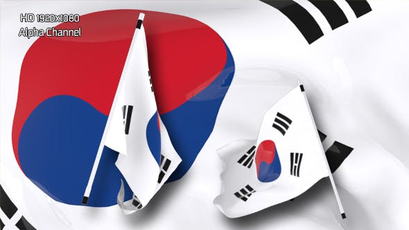 Flag Transition South Korea - 14287954 Download Videohive